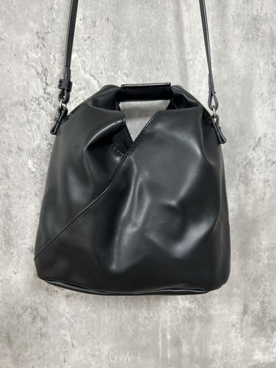MM6 Maison Margiela エムエムシックス メゾンマルジェラ ジャパニーズ レザー 2way ショルダー バッグ sizeF/黒 ■■◎レディース