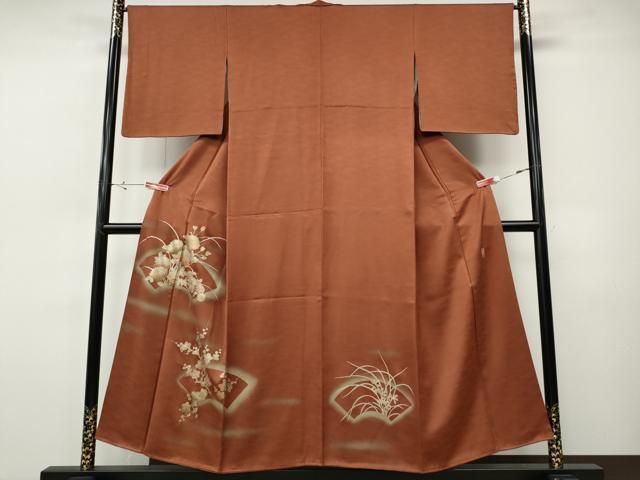 平和屋着物●金彩友禅　卓越技能者・名工・和田光正　訪問着　地紙草花文　金彩　正絹　逸品　CABH9961ut