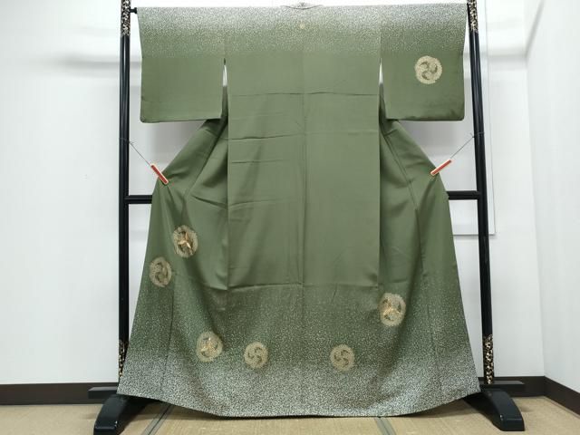 平和屋着物●訪問着　駒刺繍　吉祥丸文　金彩　正絹　逸品　CABI1467th