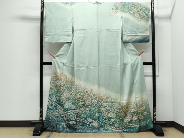 平和屋着物●染色作家　田中良和　訪問着　辻が花　暈し染め　金通し地　正絹　逸品　CABI1508th