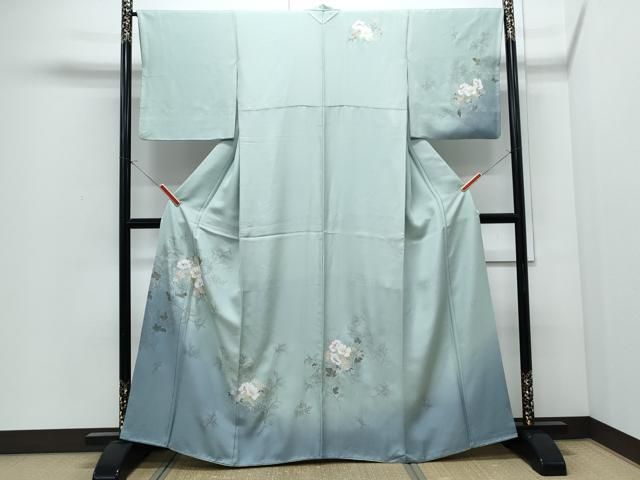 平和屋着物●訪問着　作家物　草花文　暈し染め　金彩　正絹　逸品　未使用　CABI1516th