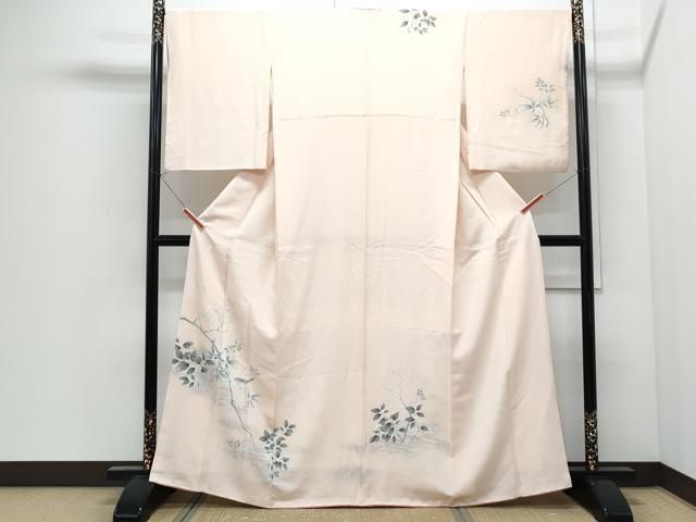 平和屋着物●訪問着　休み鳥　草花文　暈し染め　やまと誂製　正絹　逸品　CABI1521th