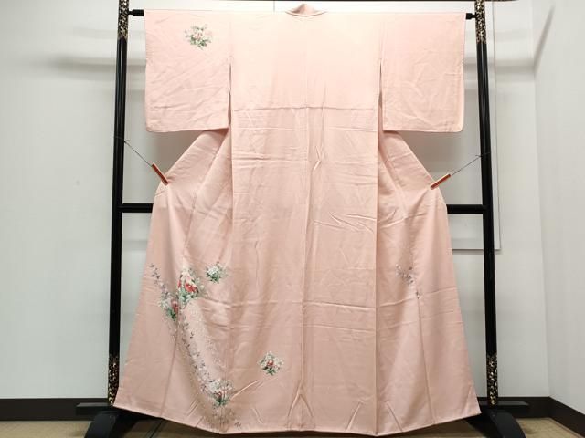 平和屋着物●訪問着　草花文　正絹　逸品　CABI1540th