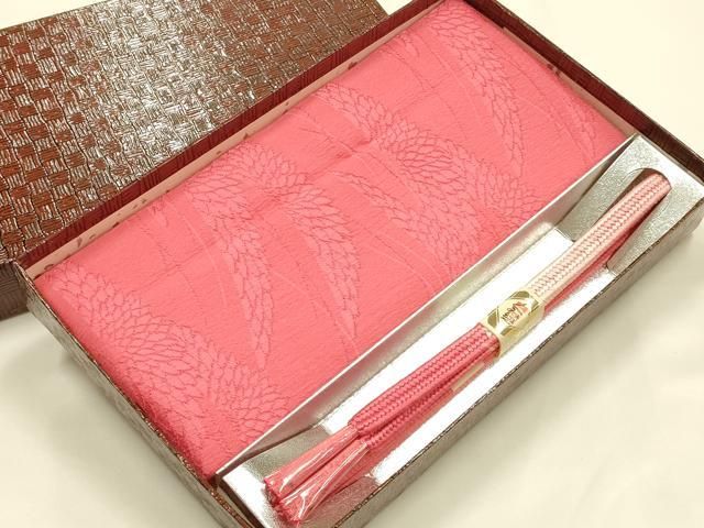 平和屋着物●和装小物　帯締め・帯揚げセット　平組　芝草文　暈し　逸品　未使用　AABJ9454ay