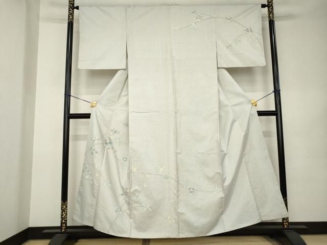 平和屋着物●訪問着　友禅　作家物　紬地　南天文　銀座おゝぎ屋扱い　正絹　逸品　AABK0093ck