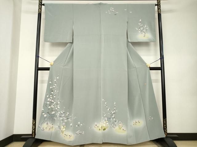 平和屋着物●京加賀友禅　松本健一　訪問着　枝花文　暈し染め　正絹　逸品　AABK0098ck