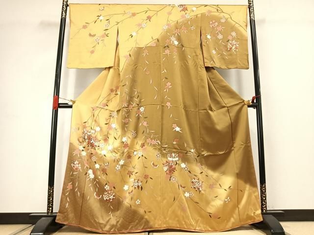 平和屋着物●訪問着　花蝶文　暈し染め　金銀彩　やまと誂製　正絹　逸品　AABJ4739fy 33,800円