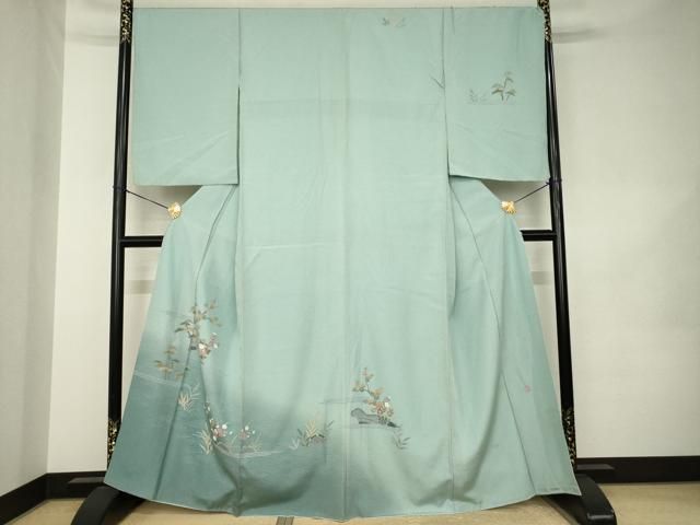 平和屋着物●訪問着　友禅　作家物　風景文　暈し染め　正絹　逸品　AABK0146ck