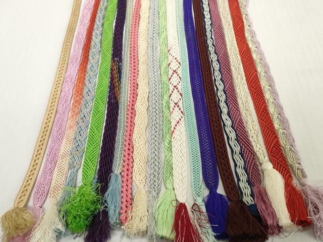 平和屋着物＊夏物　和装小物　帯締め20本セット　レース織　銀糸　逸品　DABH2490zzz