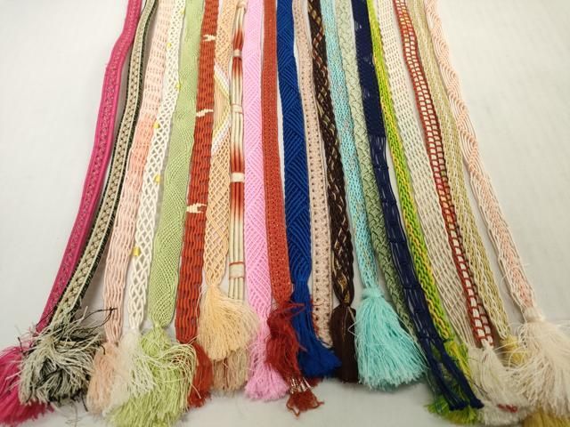 平和屋着物＊夏物　和装小物　帯締め20本セット　レース織　銀糸　逸品　DABH2498zzz