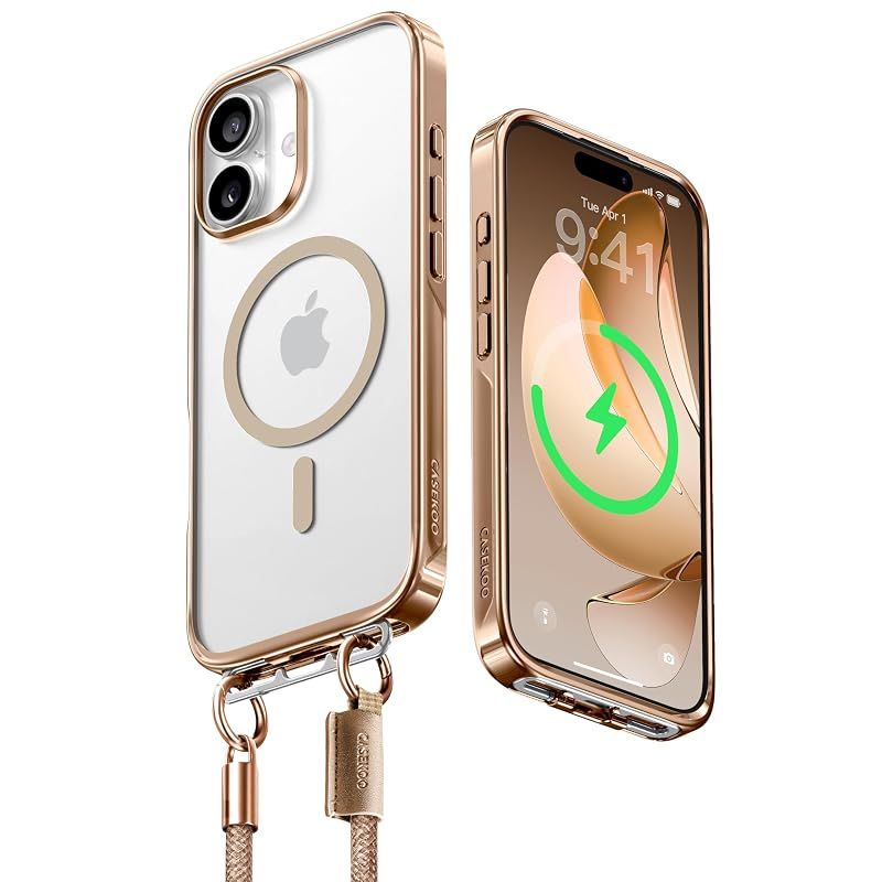 【新品】 【業界初ストラップ構造・Magsafe対応】CASEKOO iPhone 17 用 ケース クリア 隠しバックル 最大25W急速充電対応 超 耐衝撃 高耐久性 透明 黄変防止 スマホ ストラップ ハンドストラップ付属 落下紛失防止 両手解放 いpho
