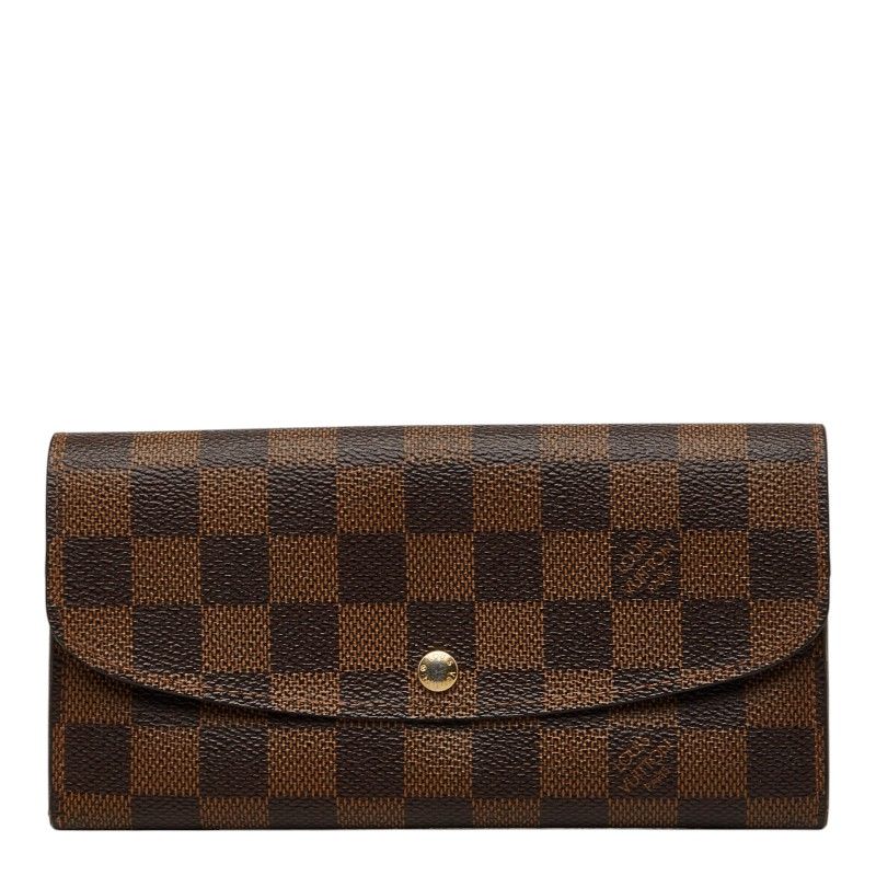 ルイ ヴィトン ダミエ ポルトフォイユ エミリー 長財布 N63019 ブラウン PVC レディース LOUIS VUITTON【1-0275420】
