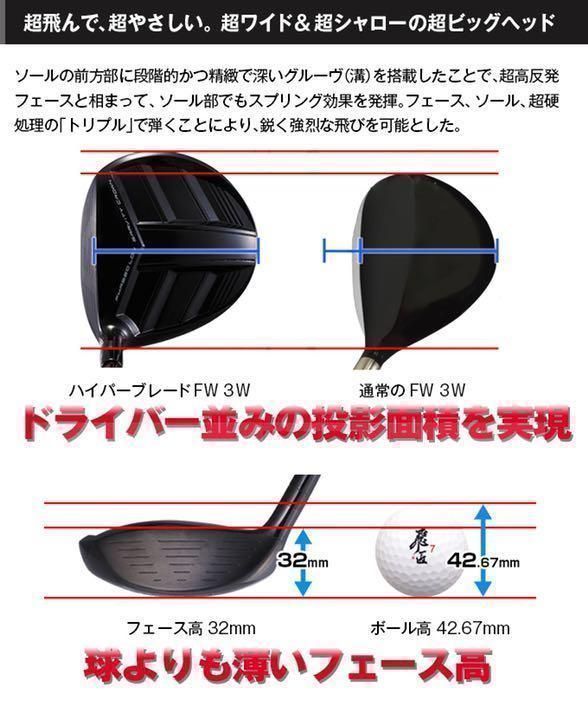 唯一の高反発&1番FWの激飛びロング2オン兵器! マミヤシャフト仕様　ワークスゴルフ　ハイパーブレード　フェアウェイウッド　FW