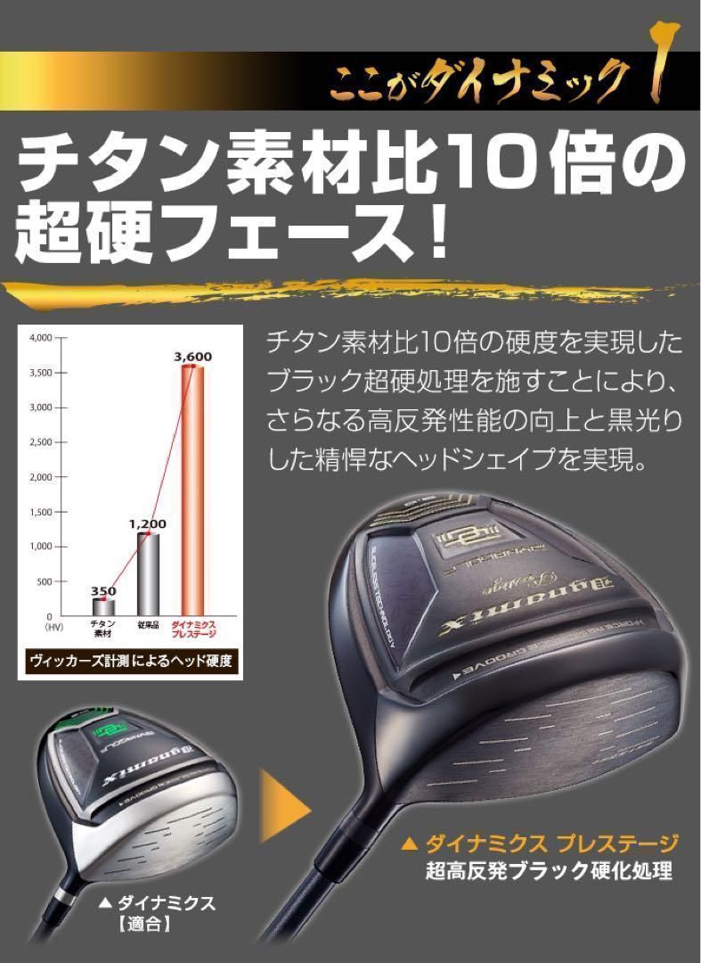 超激飛び30Yアップ高反発誕生! ダイナミクス プレステージ 三菱飛匠シャフト
