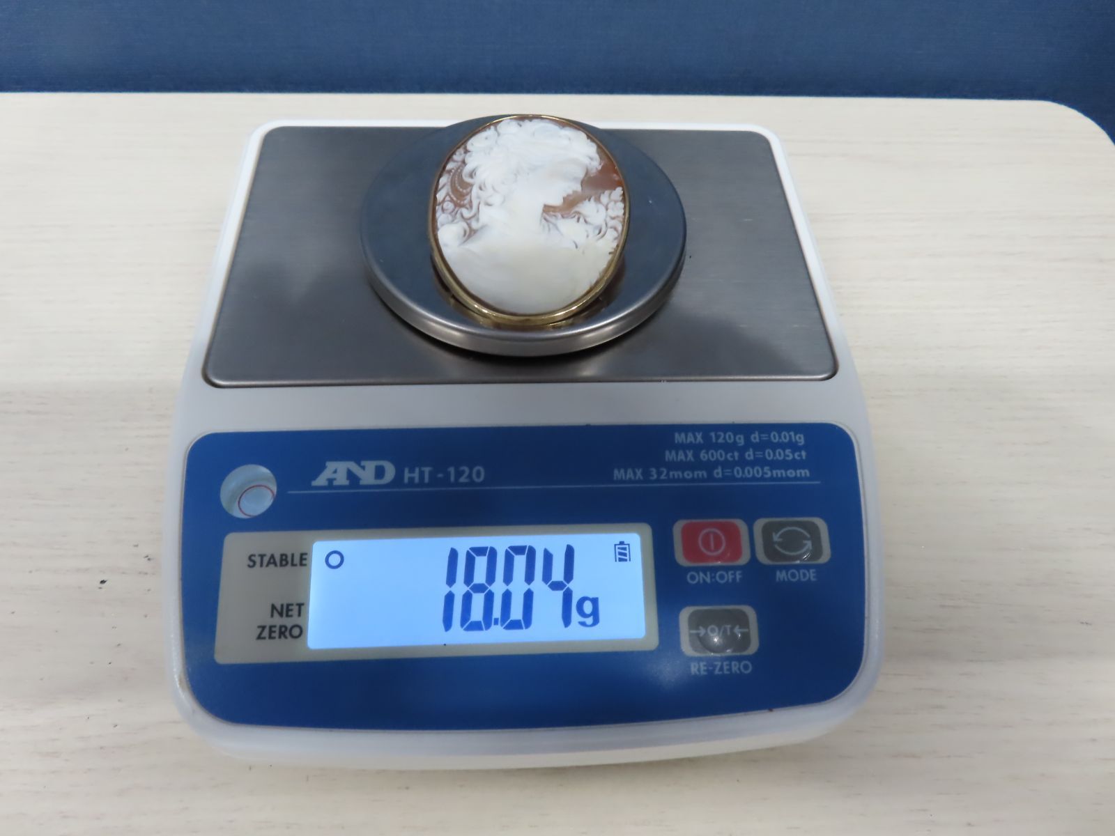 アンティーク k18 カメオ ブローチ ペンダントトップ アクセサリー 2way 女性横顔 総重量約18.04g