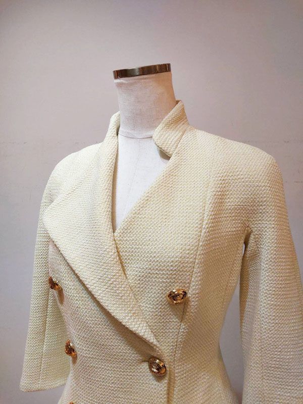 【未使用・新品】【公式正規取扱い】ELISABETTA FRANCHI(エリザベッタフランキ) ツイード ジャケット 7分袖 インポート イタリア製 38