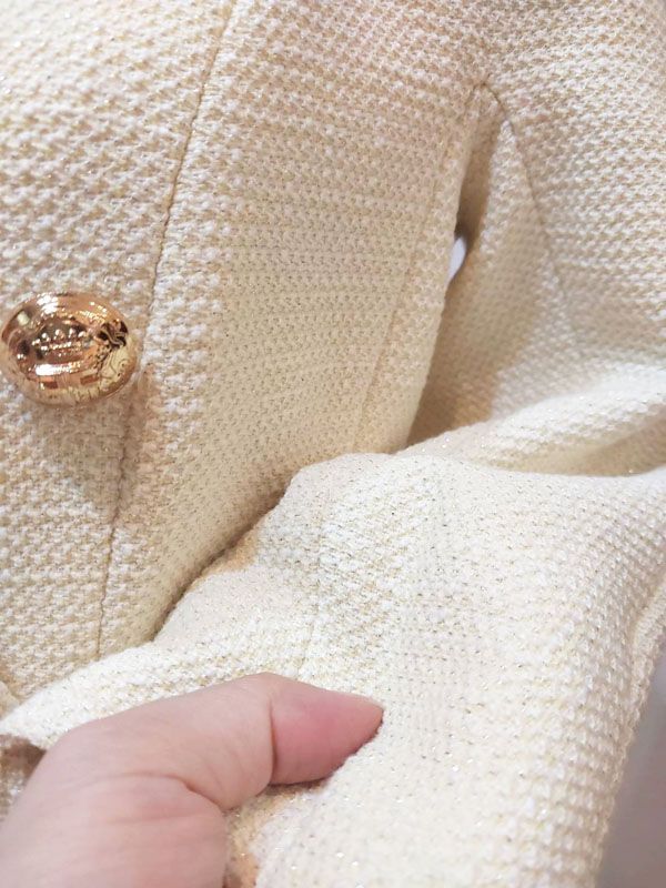【未使用・新品】【公式正規取扱い】ELISABETTA FRANCHI(エリザベッタフランキ) ツイード ジャケット 7分袖 インポート イタリア製 38
