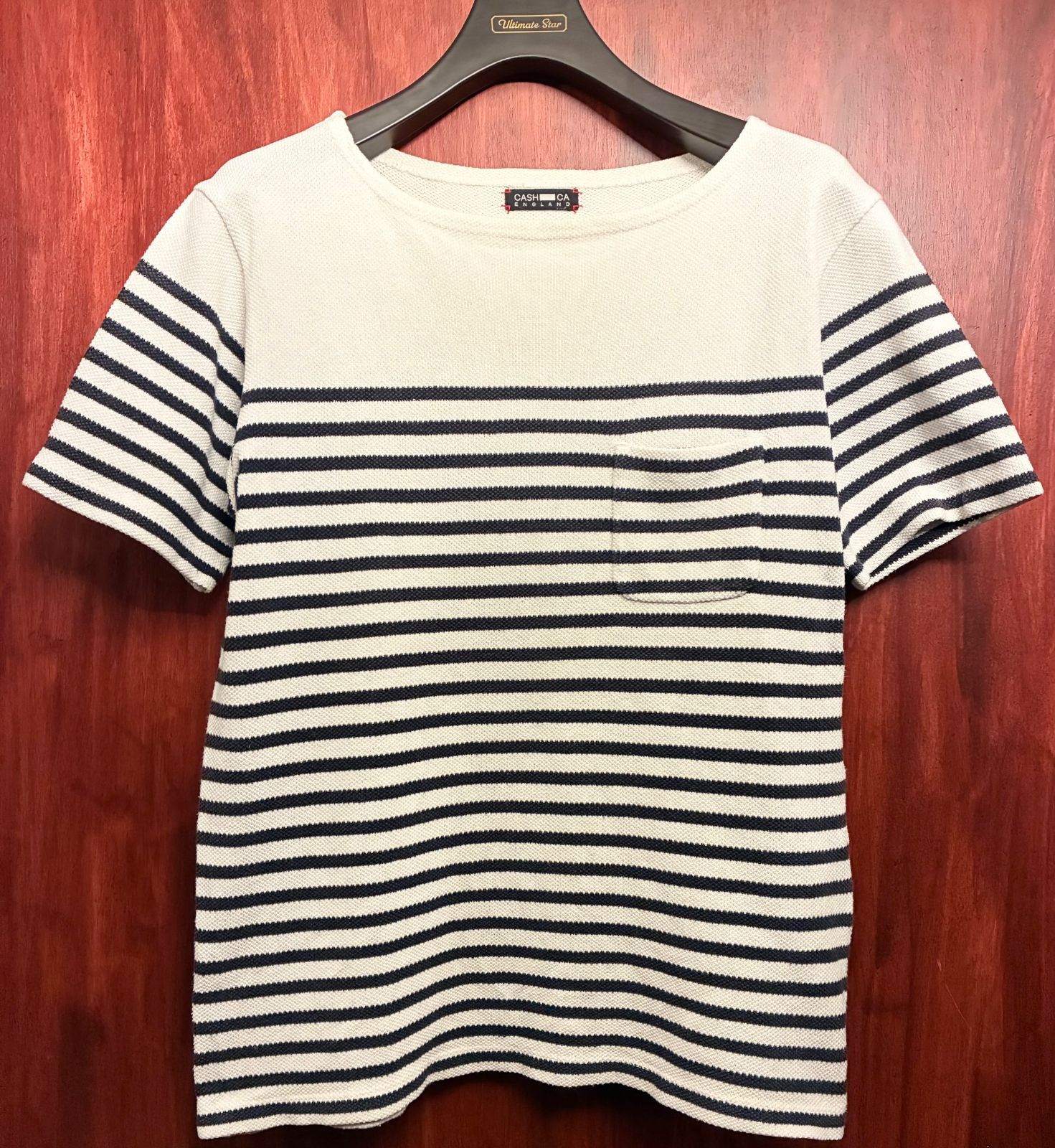 MADE IN JAPAN製 CASH CA ENGLAND ボーダー柄 半袖ニットTシャツ 