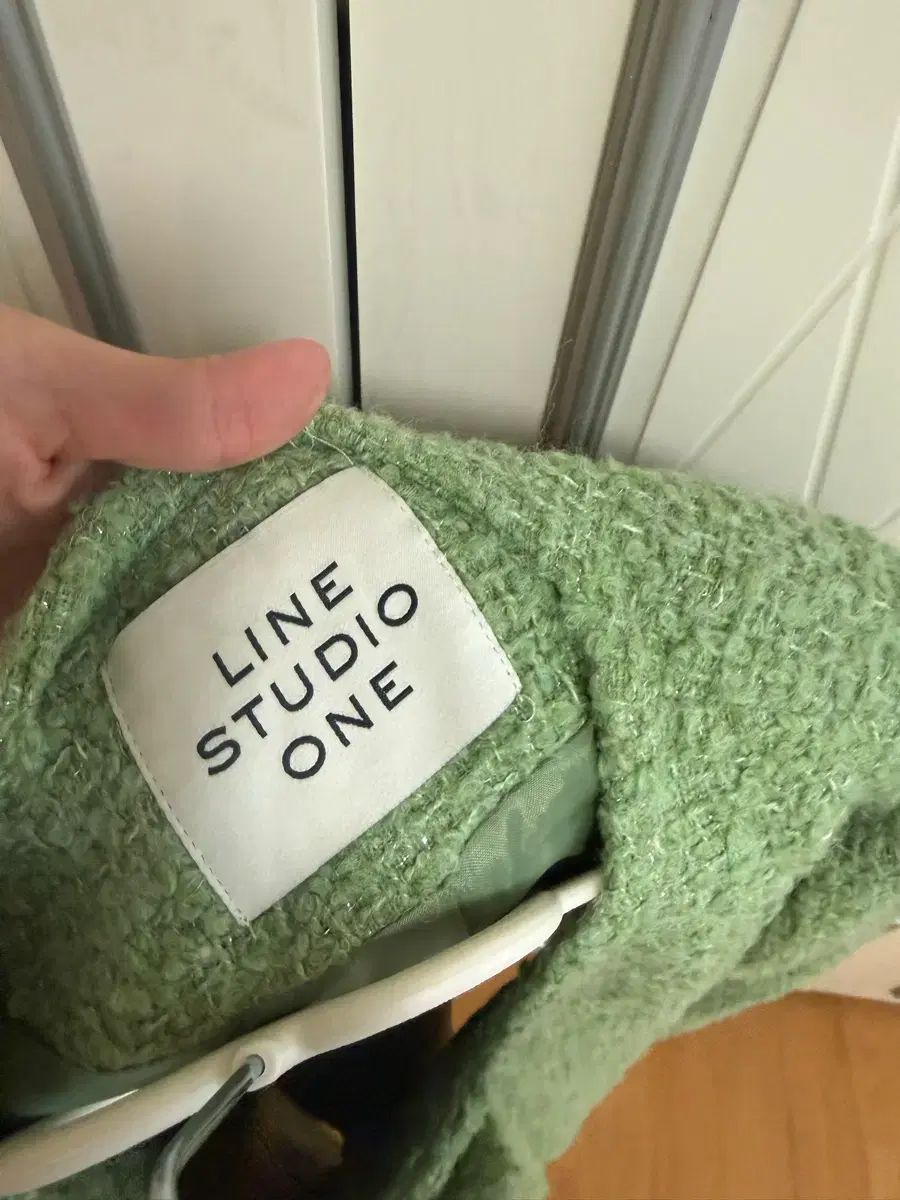 ラインスタジオONE ブークレ ツイードジャケット ライトグリーン ラインスタジオONE ブークレ ツイードジャケット ライトグリーン