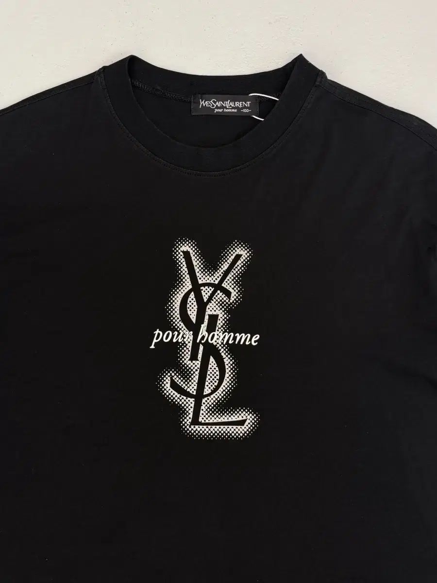 イヴ・サンローラン 90s ルーズフィット ビックロゴ ブラック 半袖Tシャツ