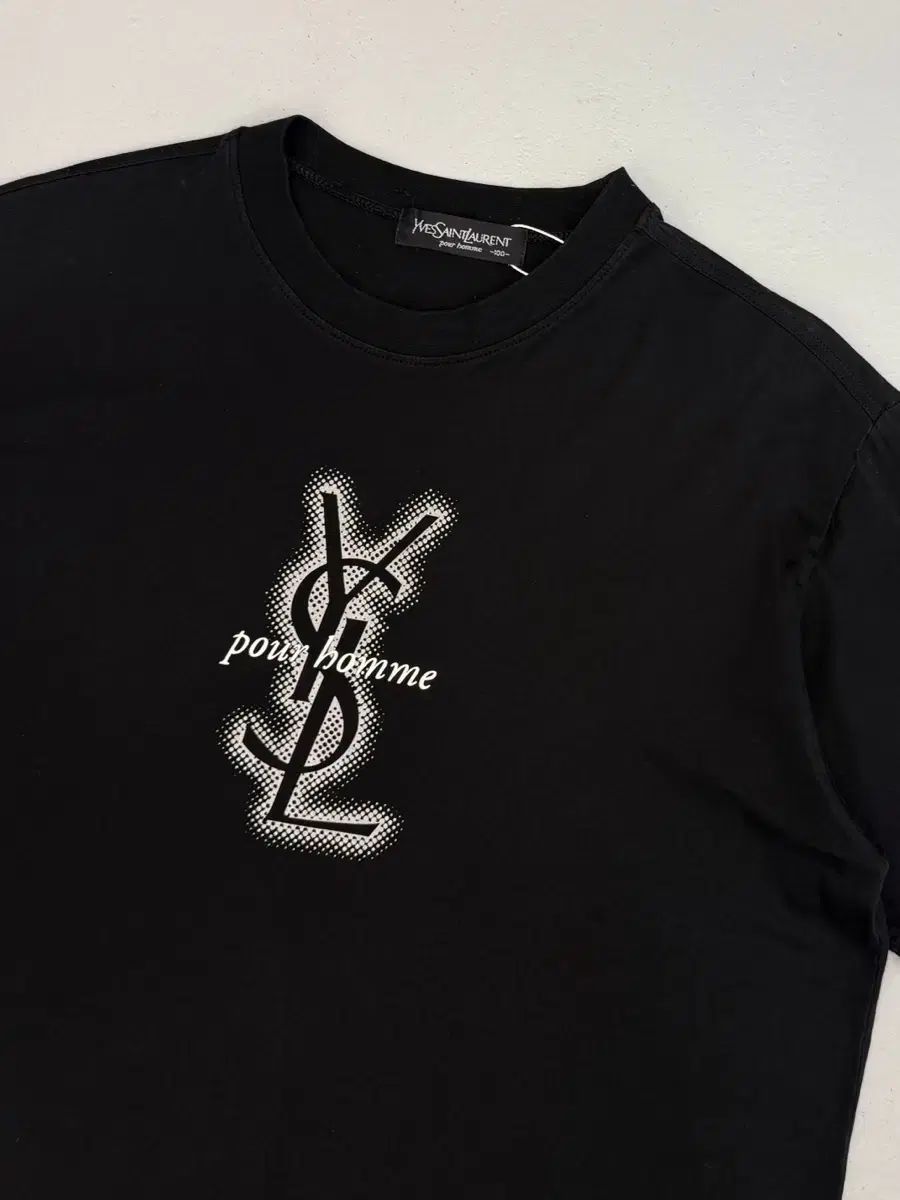 イヴ・サンローラン 90s ルーズフィット ビックロゴ ブラック 半袖Tシャツ