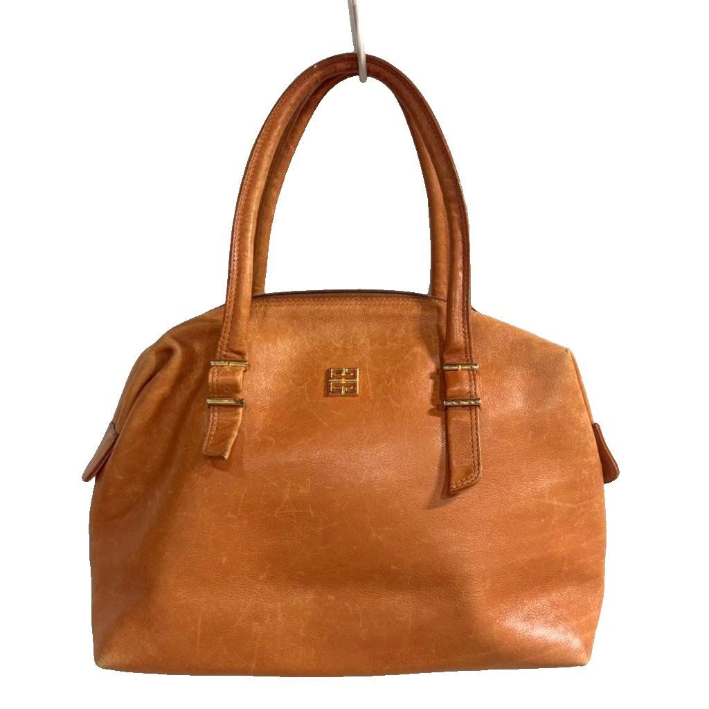 ジバンシィ GIVENCHY ハンドバッグ レザー ロゴ 茶 ブラウン ■GY99