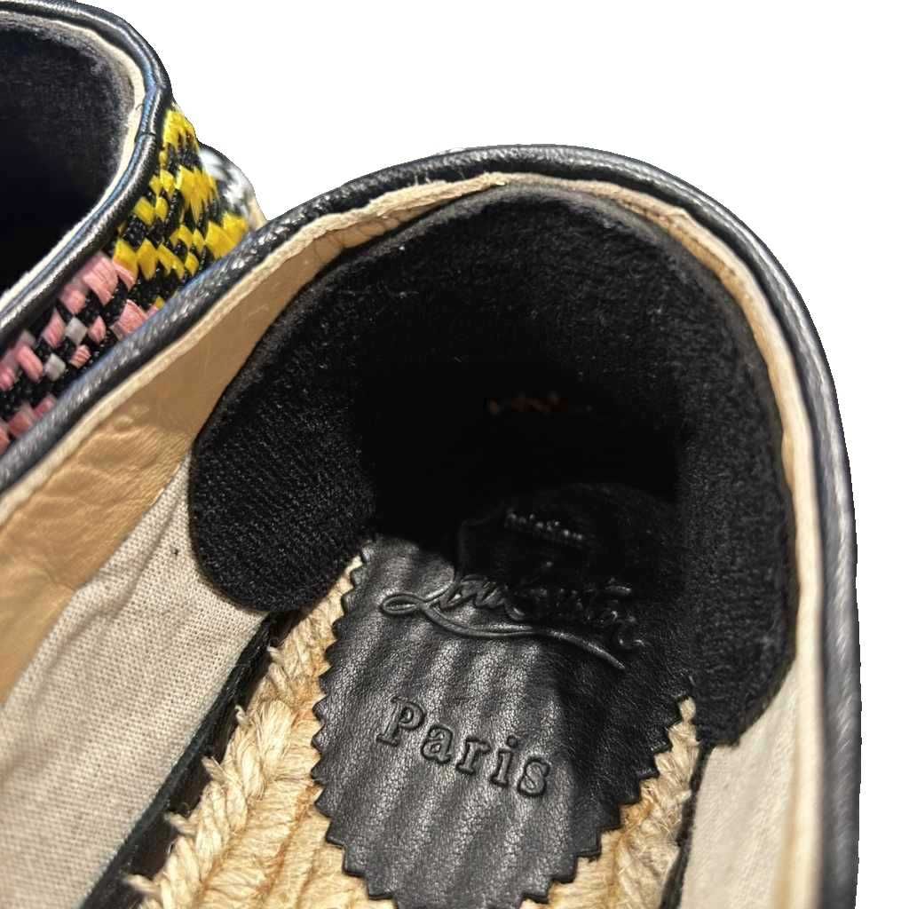 クリスチャンルブタン Christian louboutin エスパドリーユ スリッポン シューズ 36 マルチカラー