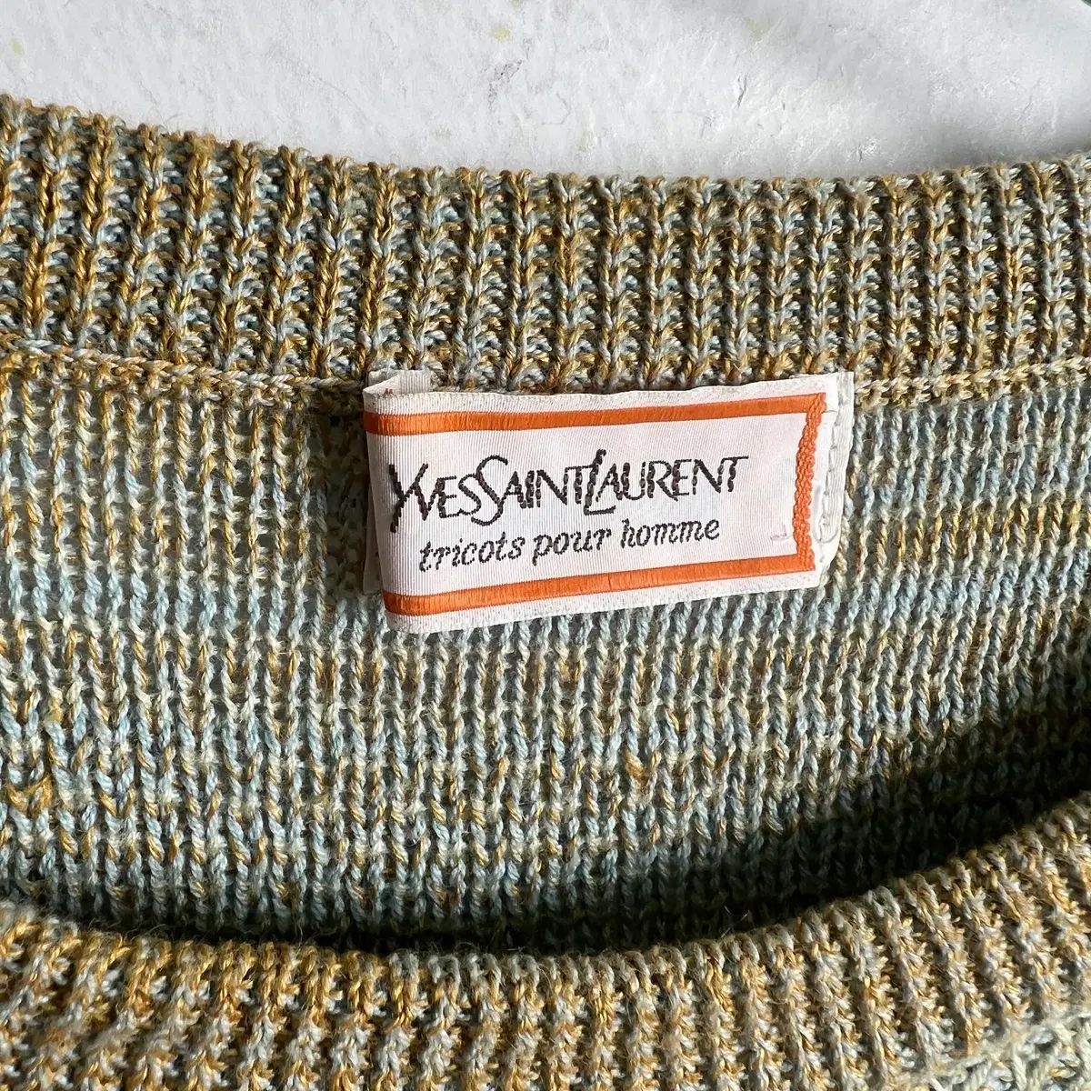 90's YVES SAINT LAURENT イヴ・サンローラン ヴィンテージ パータン ニット セーター M 90's YVES SAINT LAURENT イヴ・サンローラン ヴィンテージ パータン ニット セーター M