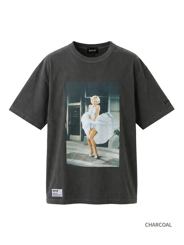 Schott ショット マリリン モンロー Tシャツ 半袖 フォト 綿 100% Marilyn Monroe カプセルコレクション 7826134025