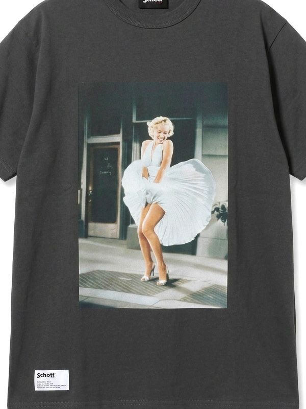 Schott ショット マリリン モンロー Tシャツ 半袖 フォト 綿 100% Marilyn Monroe カプセルコレクション 7826134025