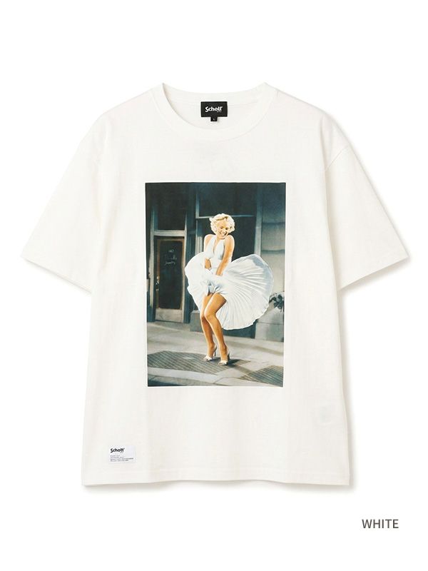 Schott ショット マリリン モンロー Tシャツ 半袖 フォト 綿 100% Marilyn Monroe カプセルコレクション 7826134025