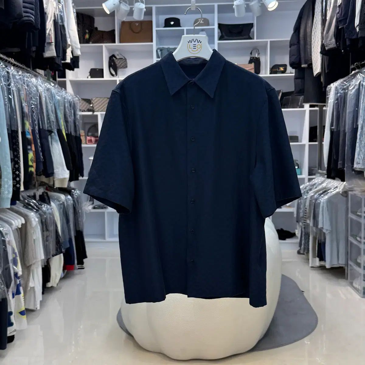 韓国ヴィンテージショップ 리오브전포점 Louis Vuitton モノグラム シルク ブレンド 半袖 シャツ XL
