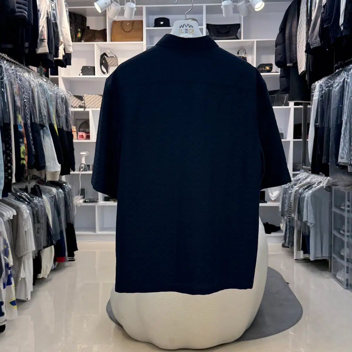 韓国ヴィンテージショップ 리오브전포점 Louis Vuitton モノグラム シルク ブレンド 半袖 シャツ XL