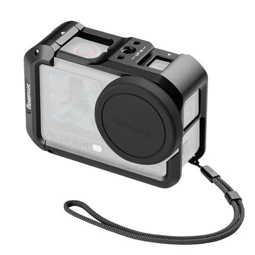 【新品】SmallRig DJI Osmo Action 6用ケージ（アドバンス版）、コールドシュー、リストストラップ、レンズカバー、1/4インチ-20位置決め穴付き保護フレーム、Action 6アクセサリー付きアルミニウム合金カメラケージ - 5887