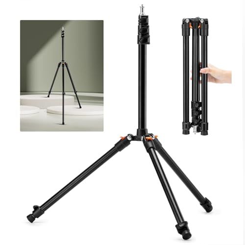 【新品】K&F CONCEPT 撮影用 ライトスタンド 53~200cm ストロボ スタンド 870g 軽量 撮影ライト スタンド 平でない地面対応 アルミニウム製 持ち運び便利 コンパクト レバーロック スタジオ照明/カメラ/ソフトボックス/ロケ撮影/旅行/