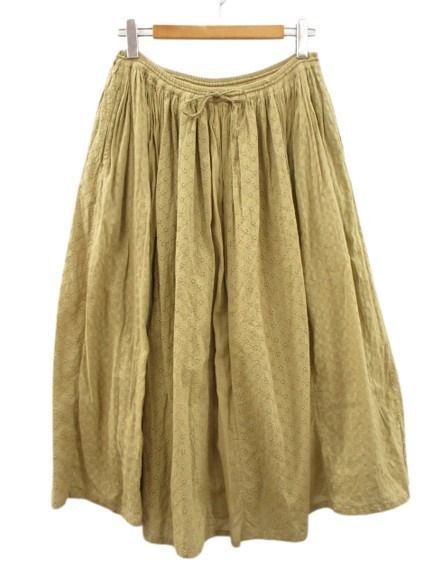 メゾンドソイル maison de soil COTTON DOBIE PATCHWORK GATHERED SKIRT コットンドビー パッチワーク ギャザー スカート II ベージュ系 ボトムス