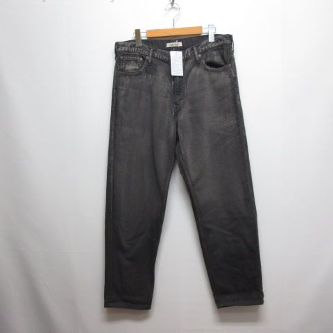 ジョンブル JOHNBULL 26SS ガーメント ダイカラー デニム ストレート パンツ ジーンズ L チャコール JM254P28 ジッパーフライ 日本製 タグ付き