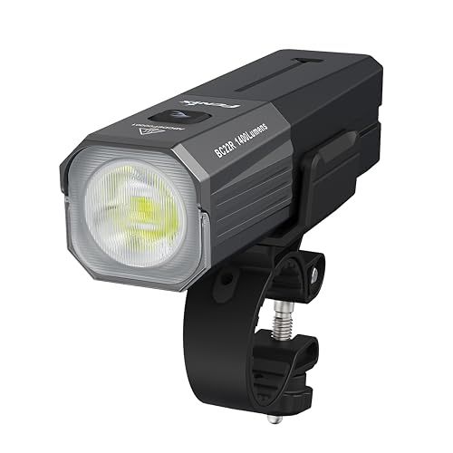 fenix BC22R 充電式通勤/オフロードフロントサイクルライト | 1400ルーメン | 156m | 最大41時間 | 明るい白色イルミネーション、白色のカットオフレンズ、2つの取り付けオプション付き | IP66送料無料 c50ffdde