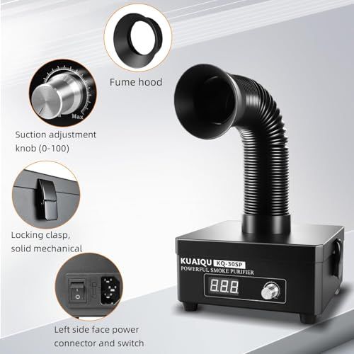 半田煙抽出器、3級HEPAと活性炭フィルター付き卓上煙吸収器、溶接、PCB補修、DIY、レーザー彫刻用送料無料 411d353a