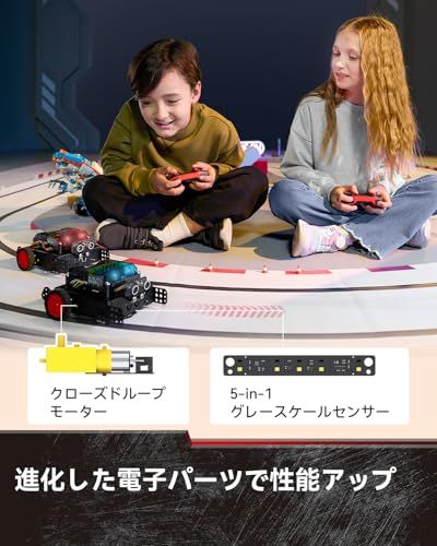 WhalesBot Rocky プログラミングロボット おもちゃ 8歳以上の子供向け 組み立て Scratch/Python/C コーディング STEM教育 知育玩具 リモコン付属 初心者向け 電子工学 勉強 工作キット センサー 専用無料ア 925dd96f