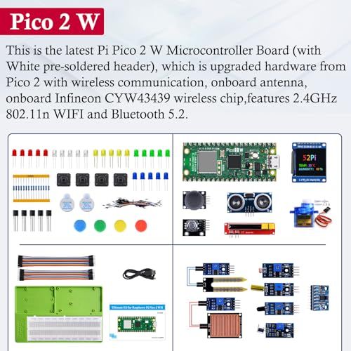 GeeekPi Ultimate Starter Kit for Pico 2W(付属)、デュアルArm Cortex-M33およびデュアルHazard3 RISC-Vマイクロコントローラ、詳細なチュートリアル、複数の記事とプロジェクト、Py a8829244 GeeekPi Ultimate Starter Kit for Pico 2W(付属)、デュアルArm Cortex-M33およびデュアルHazard3 RISC-Vマイクロコントローラ、詳細なチュートリアル、複数の記事とプロジェクト、Py a8829244