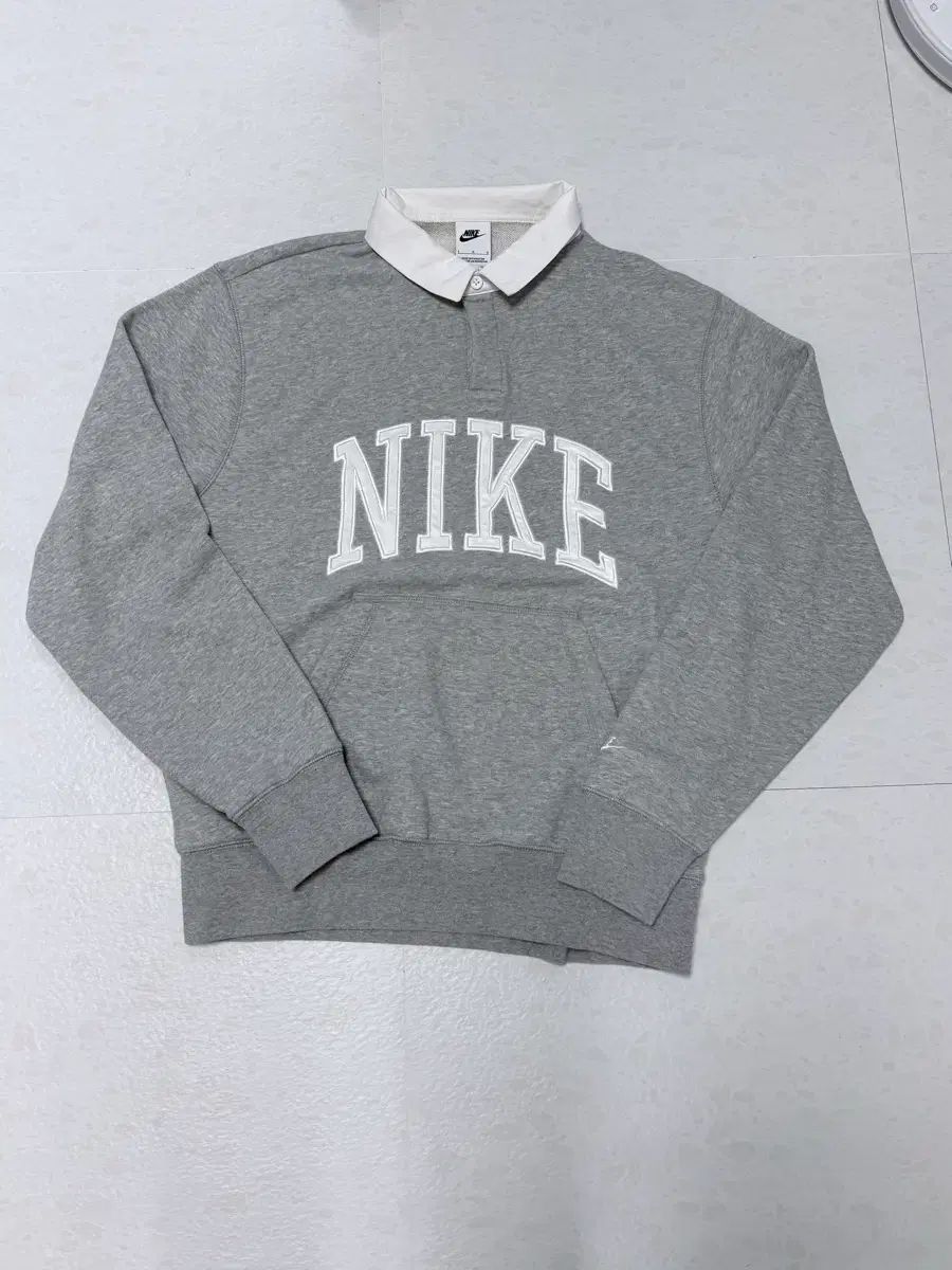 ナイキ ビックロゴ ラグビーシャツ グレー Lサイズ