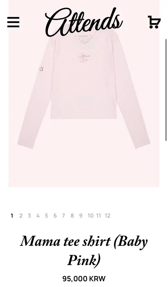 アテンズ attends MAMA Tシャツ ピンク アイリット ミンジュ(MINJU)