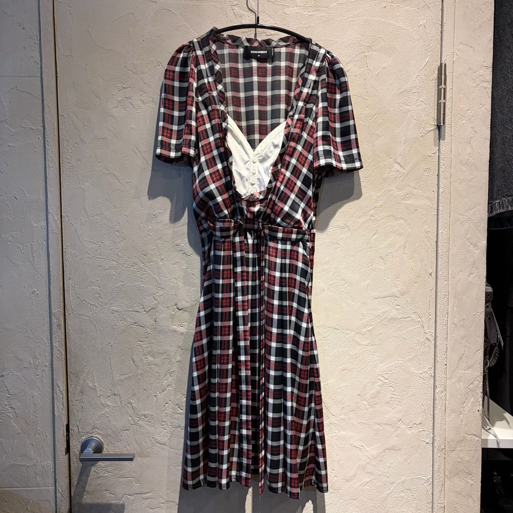 DSQUARED2 ディースクエアード Check Saten One-Piece チェック