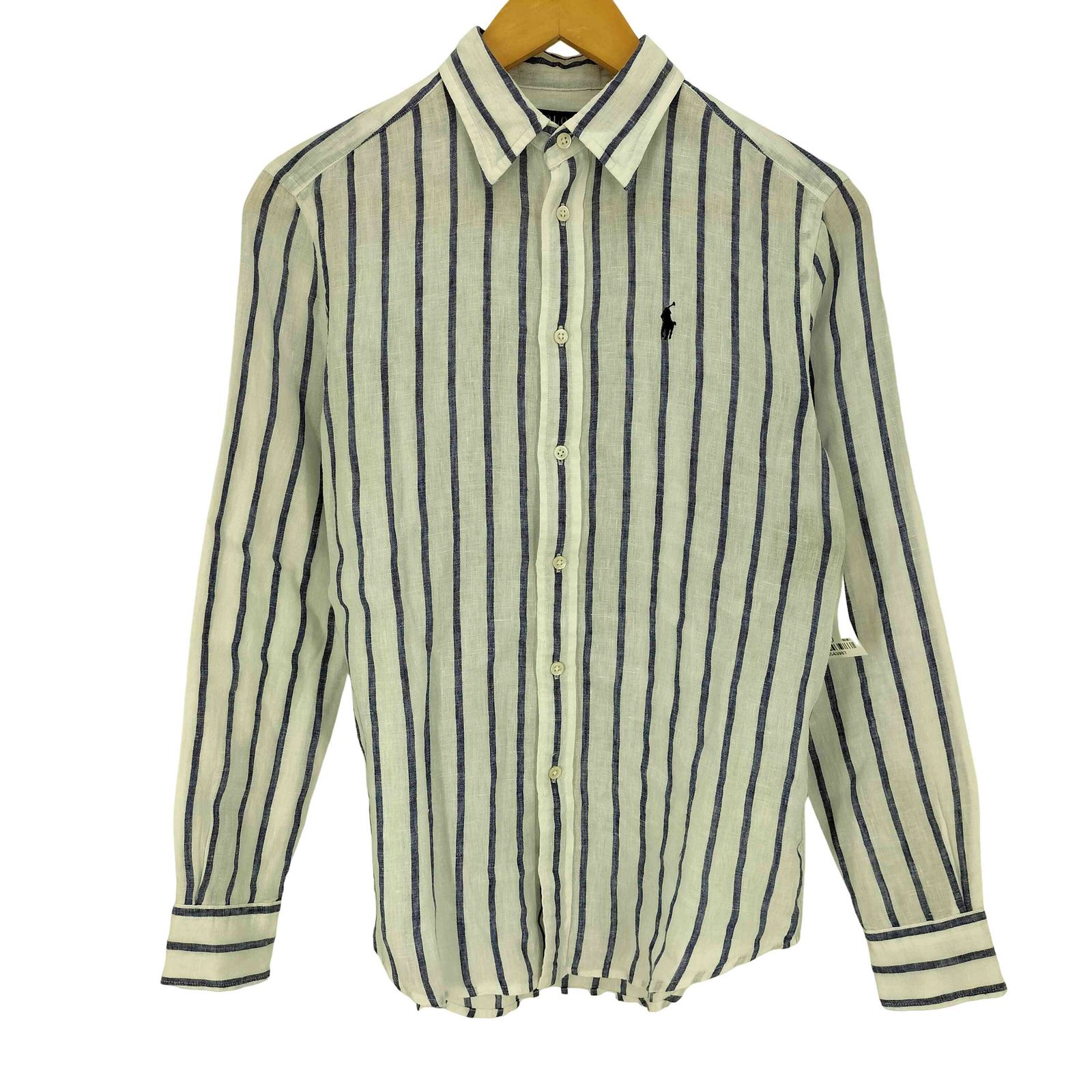 ポロラルフローレン POLO RALPH LAUREN RELAXED FIT リネン100％ ポニー刺繍 ストライプシャツ レディース import：XS