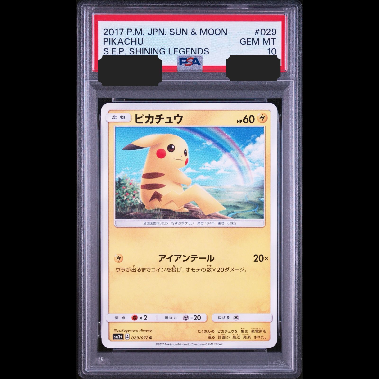 【送料無料】ポケモンカード ピカチュウ PSA10 PSA鑑定 SM3+ 029/072