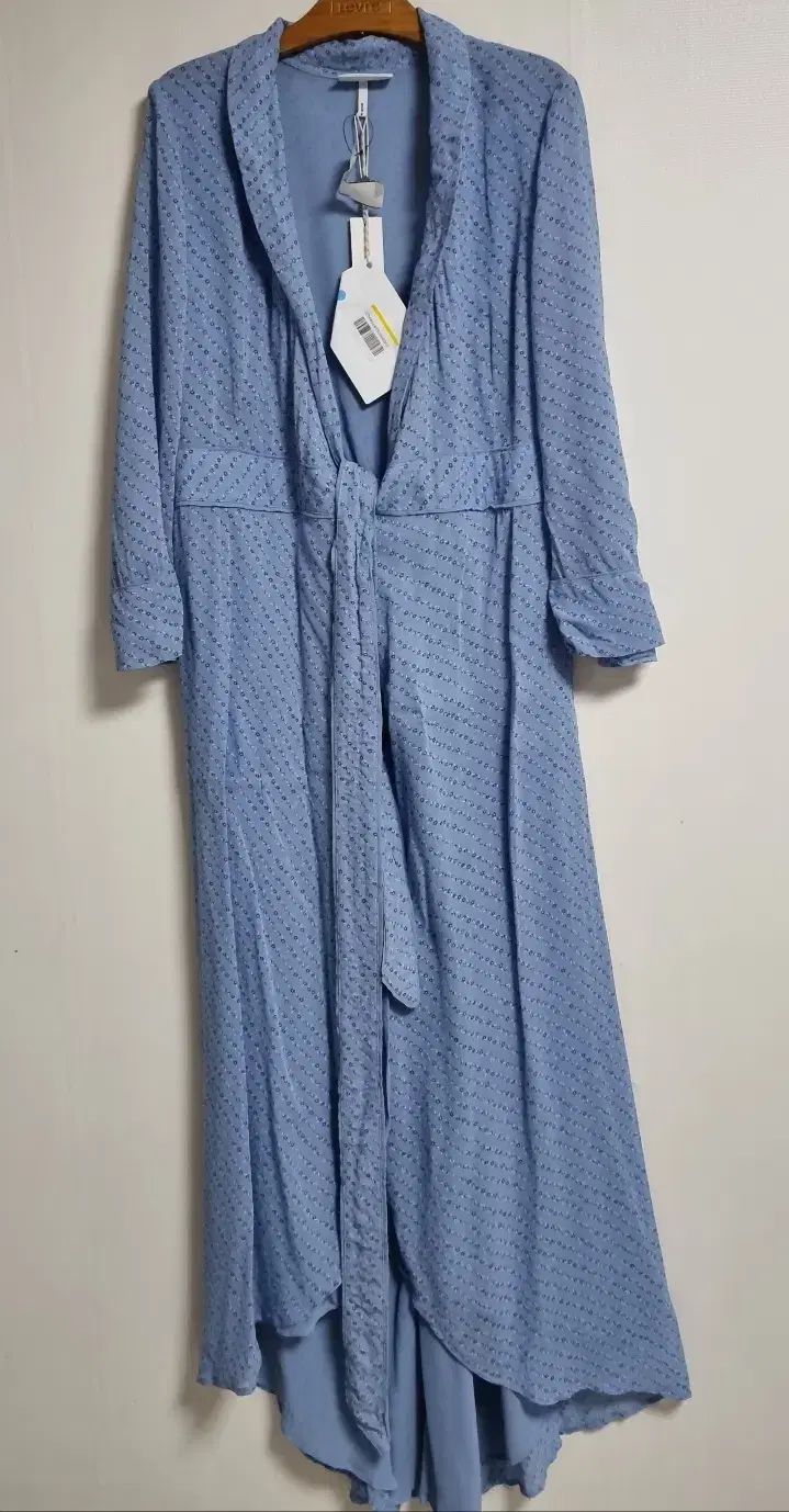 新品) S ) GANNI ガニー スカイブルー 小花パータン ラップ ONE PIECE