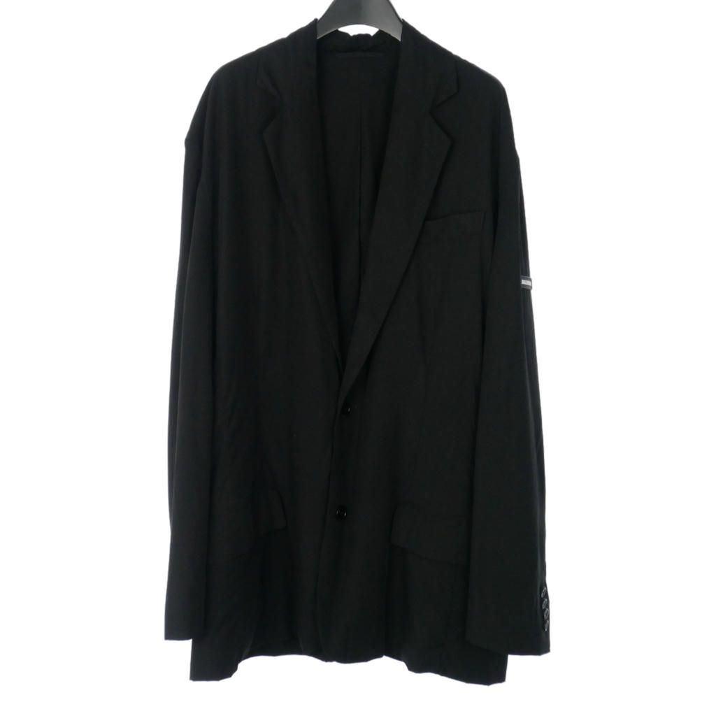 バレンシアガ BALENCIAGA UNISEX フレアスリーブ オーバーサイズ ジャケット シングルブレスト L 黒 ブラック 794436