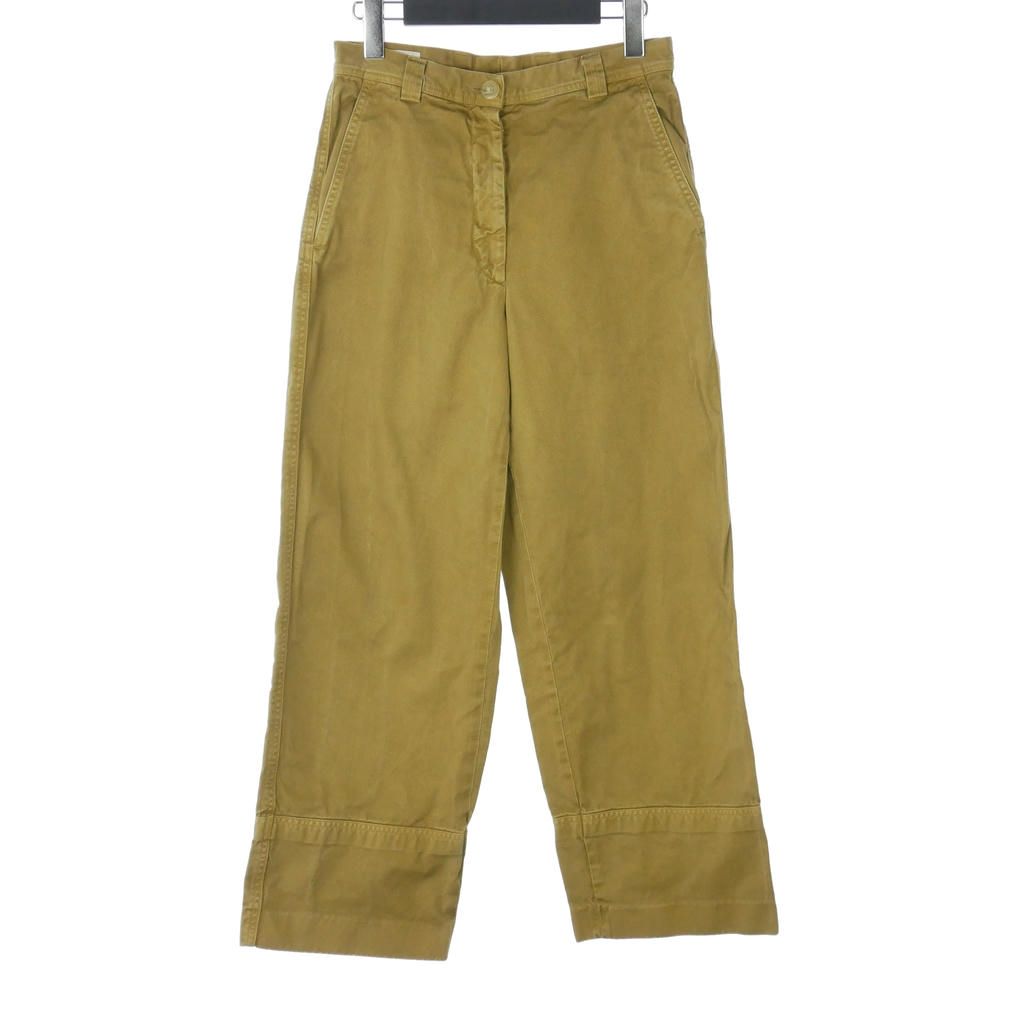 ドリスヴァンノッテン DRIES VAN NOTEN 製品染め コットンパンツ ストレート ワイド 34 茶 ブラウン