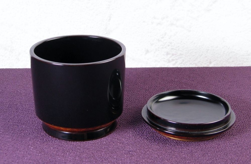 時代物　蒔絵七宝文棗　雪吹　高さ：7.2cm　茶道具/26e044